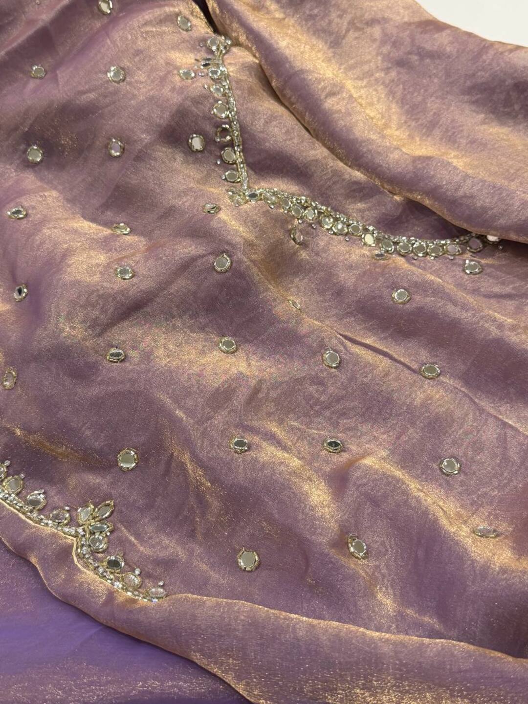 Lavender Purple Georgette Saree
