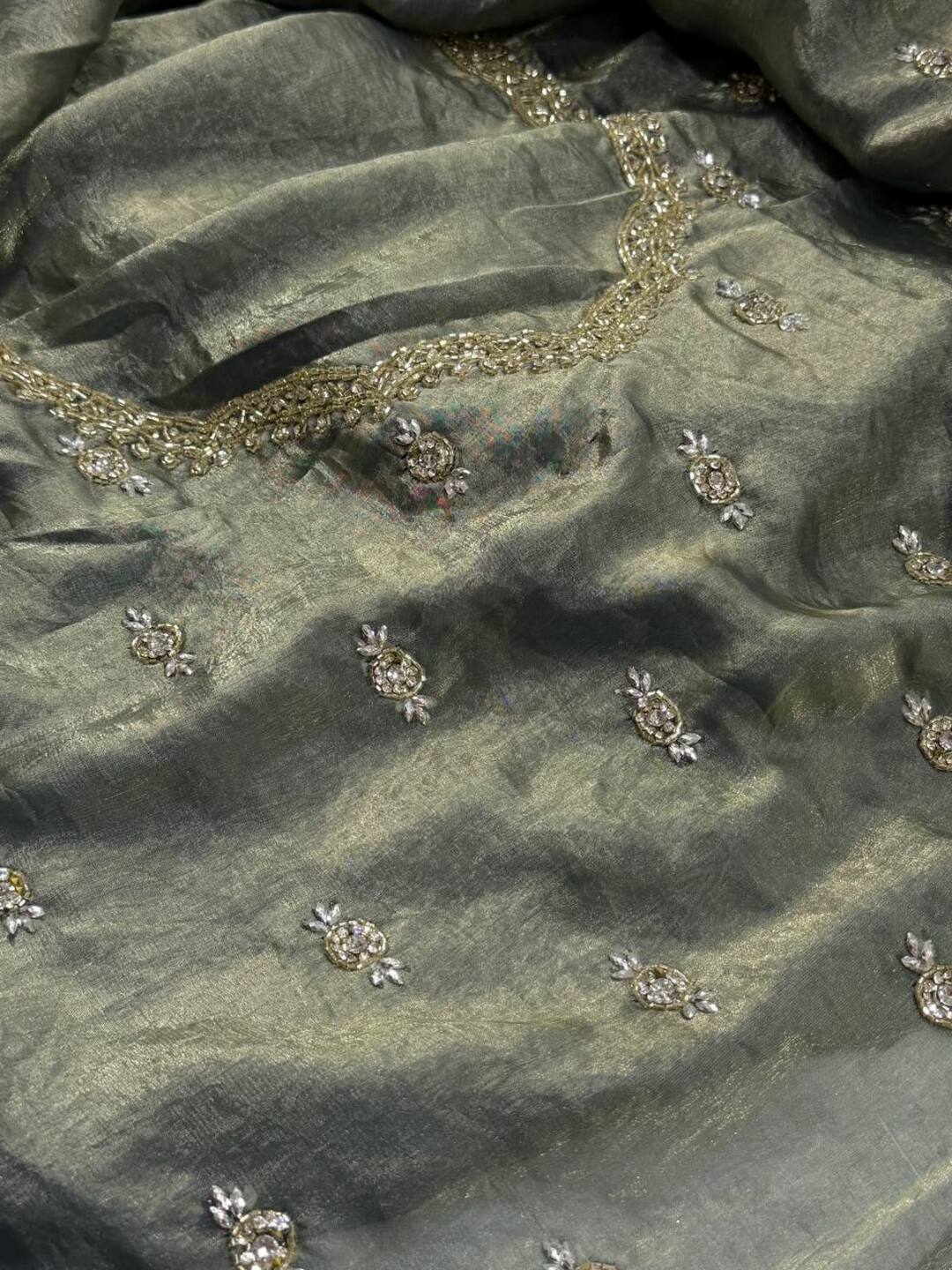 Silver Georgette Saree