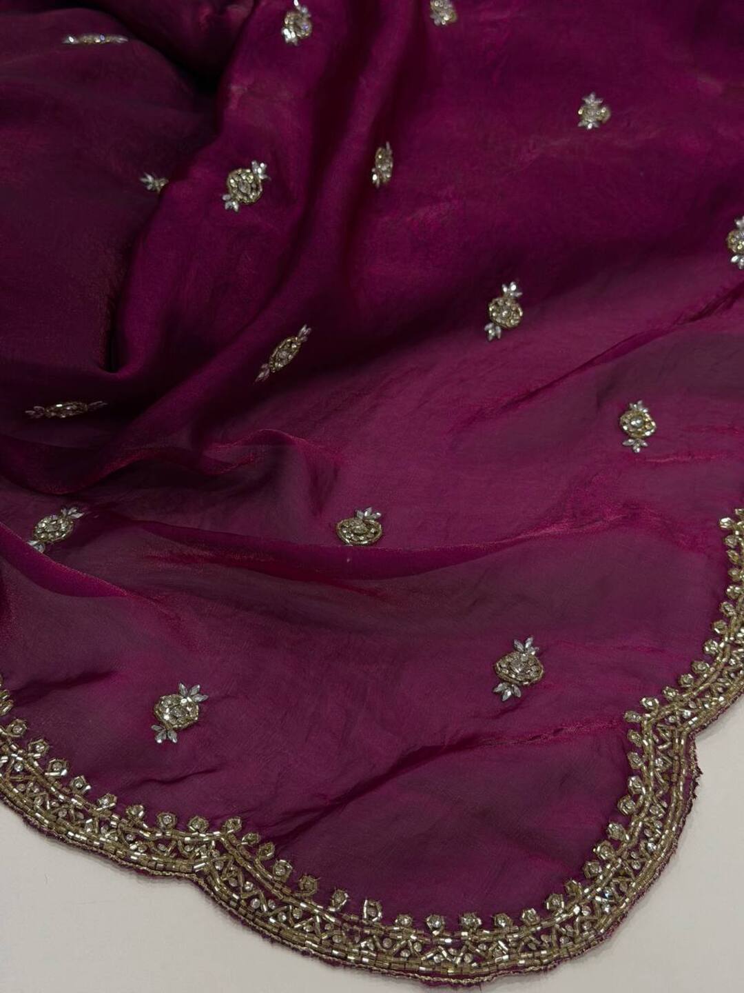 Wine Purple Georgette Saree