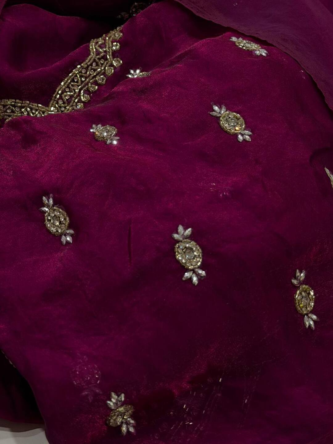 Wine Purple Georgette Saree
