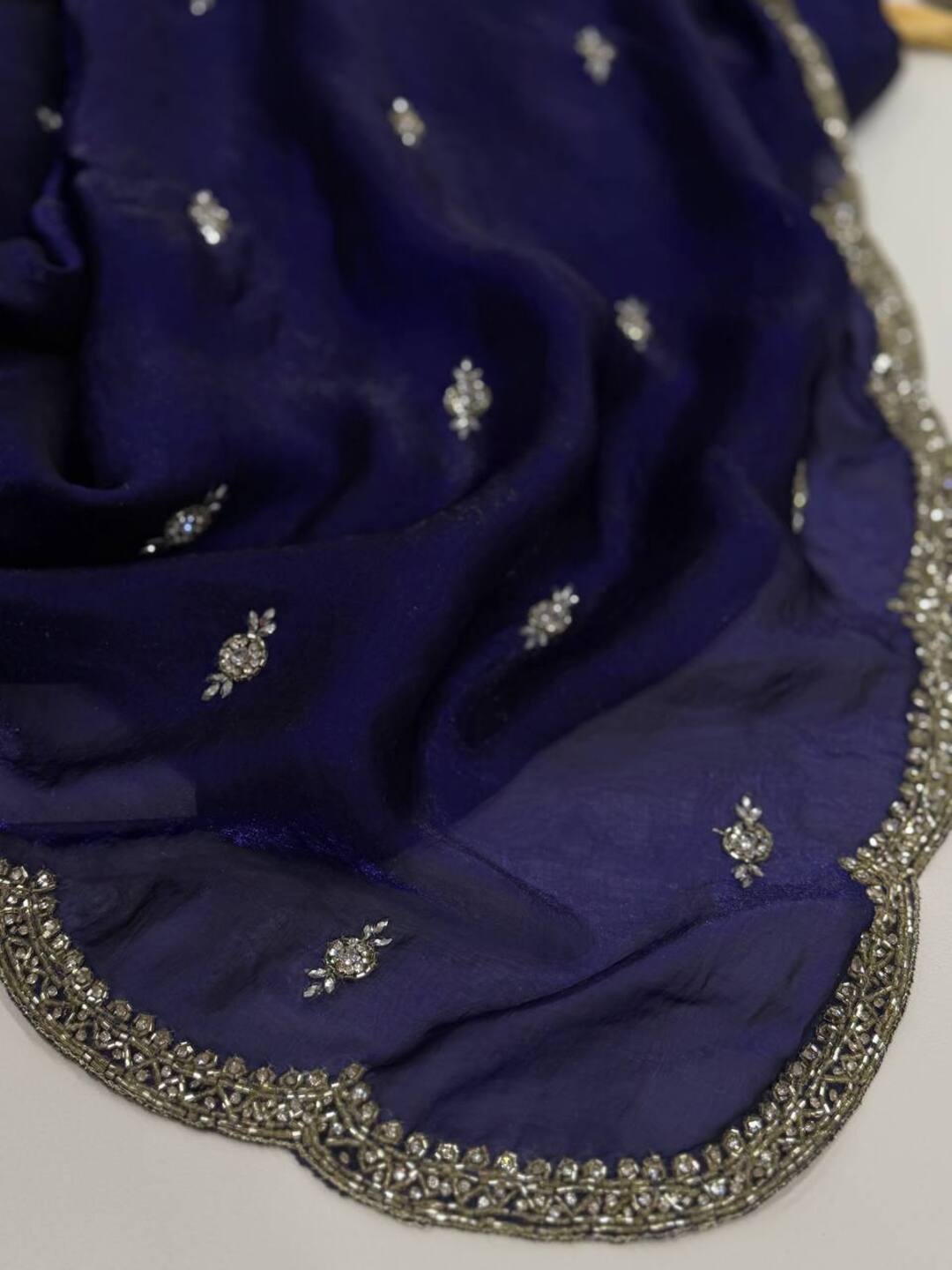 Navy Blue Georgette Saree
