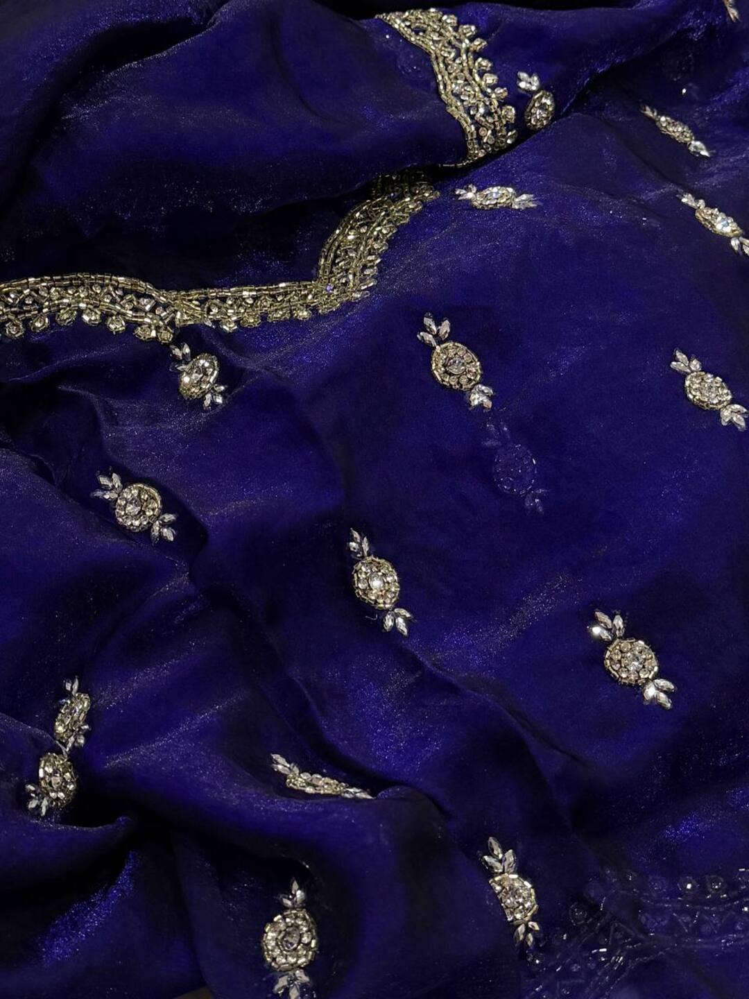 Navy Blue Georgette Saree