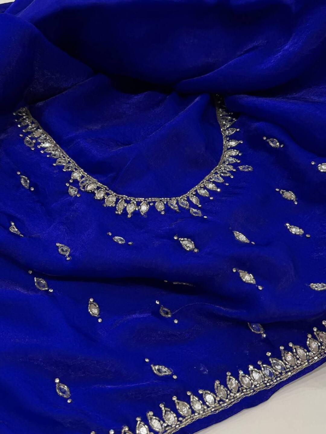 Royal Blue Georgette Saree