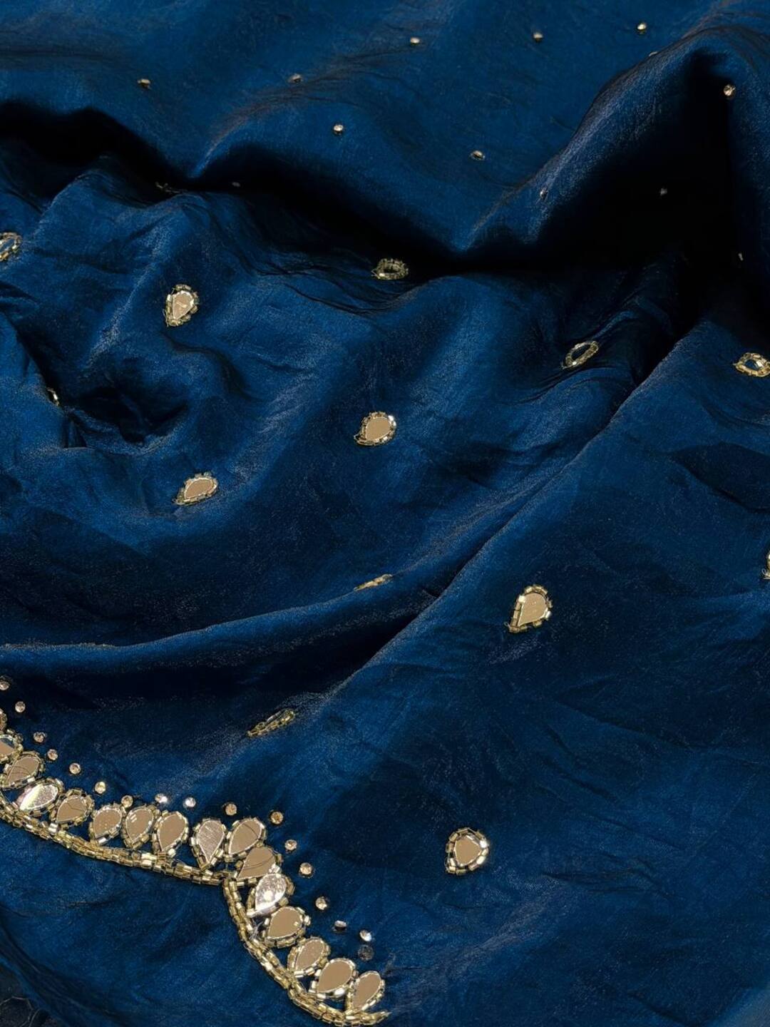 Teal Blue Georgette Saree