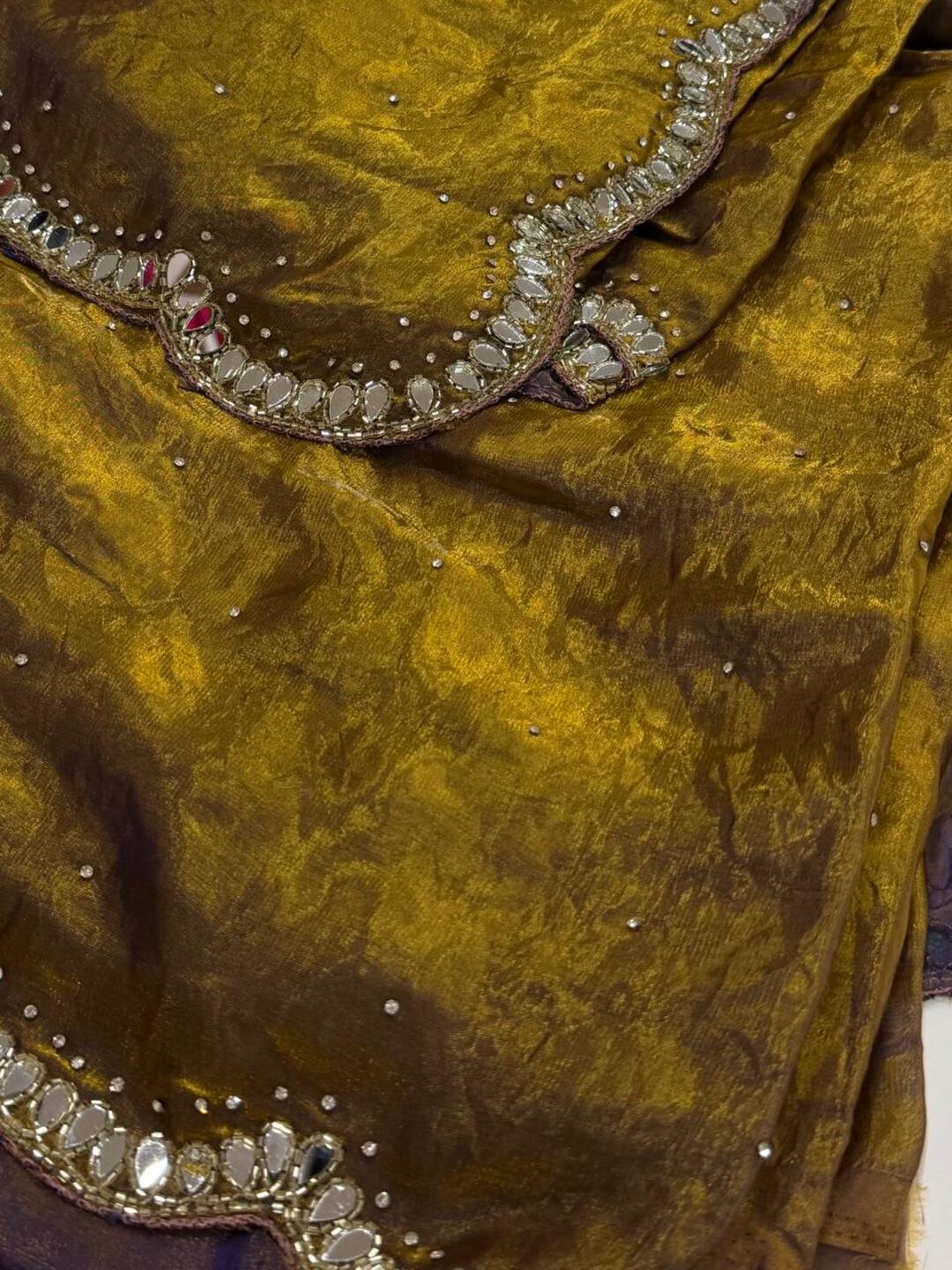 Olive Yellow Georgette Saree