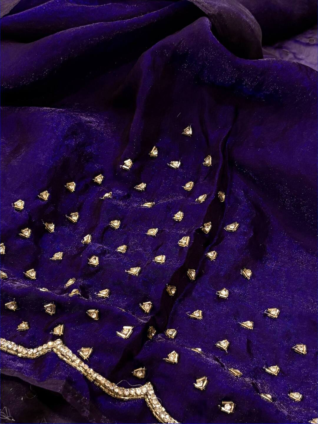Violet Purple Georgette Saree