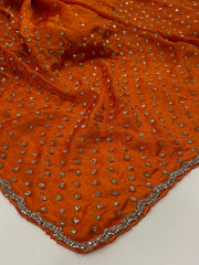 Orange Georgette Saree