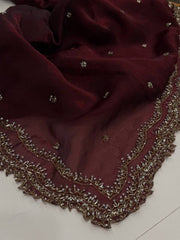 Maroon Georgette Saree