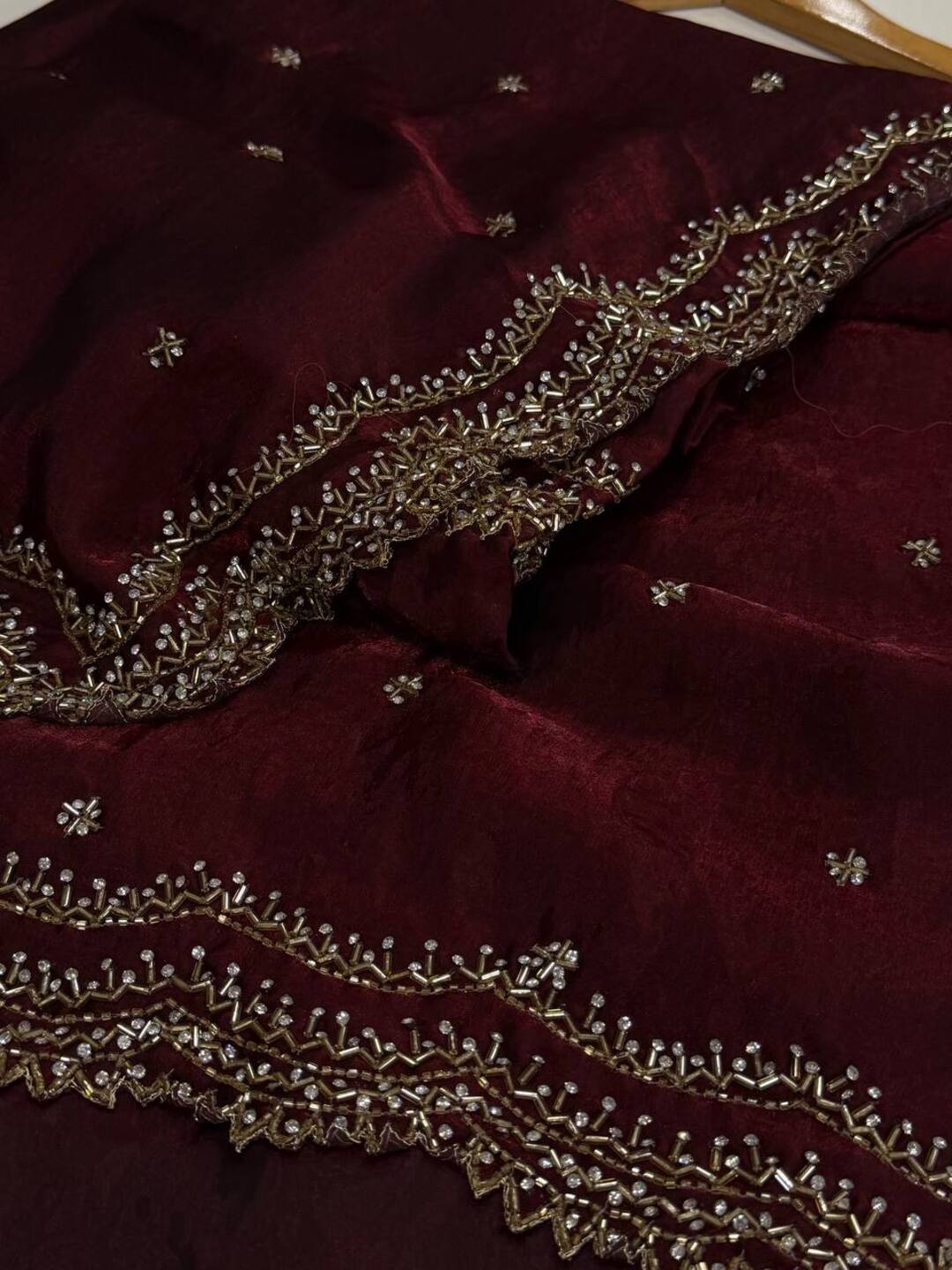 Maroon Georgette Saree