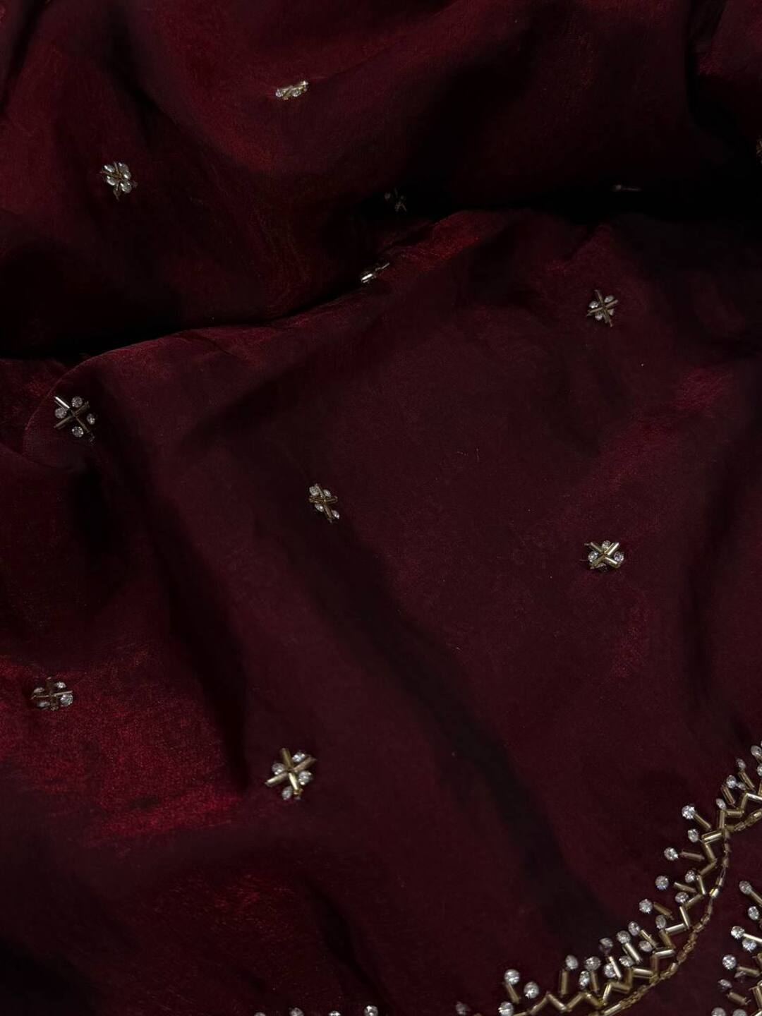 Maroon Georgette Saree
