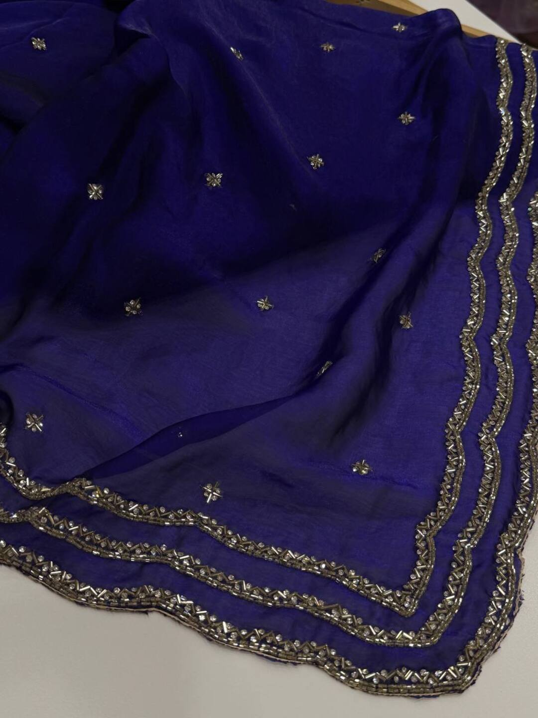 Navy Blue Georgette Saree