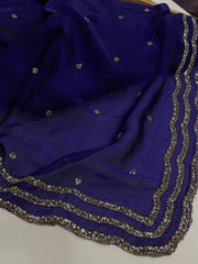 Navy Blue Georgette Saree