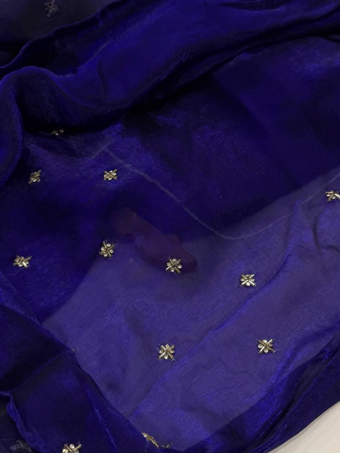 Navy Blue Georgette Saree
