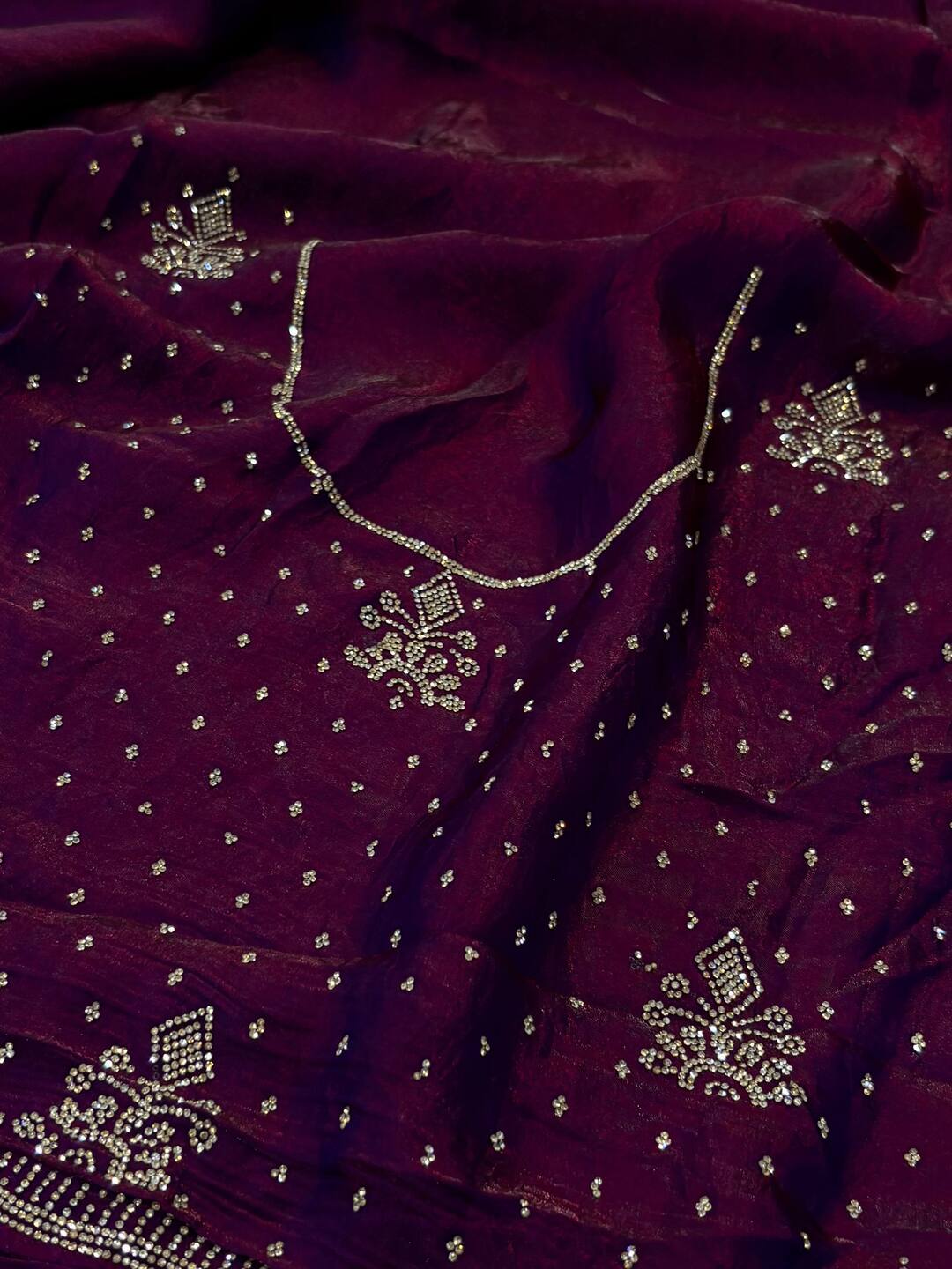 Dual Tone Purple Georgette Saree