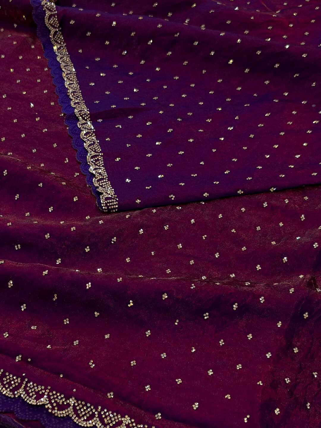 Dual Tone Purple Georgette Saree