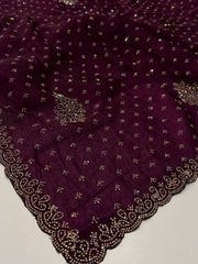 Royal Purple Georgette Saree