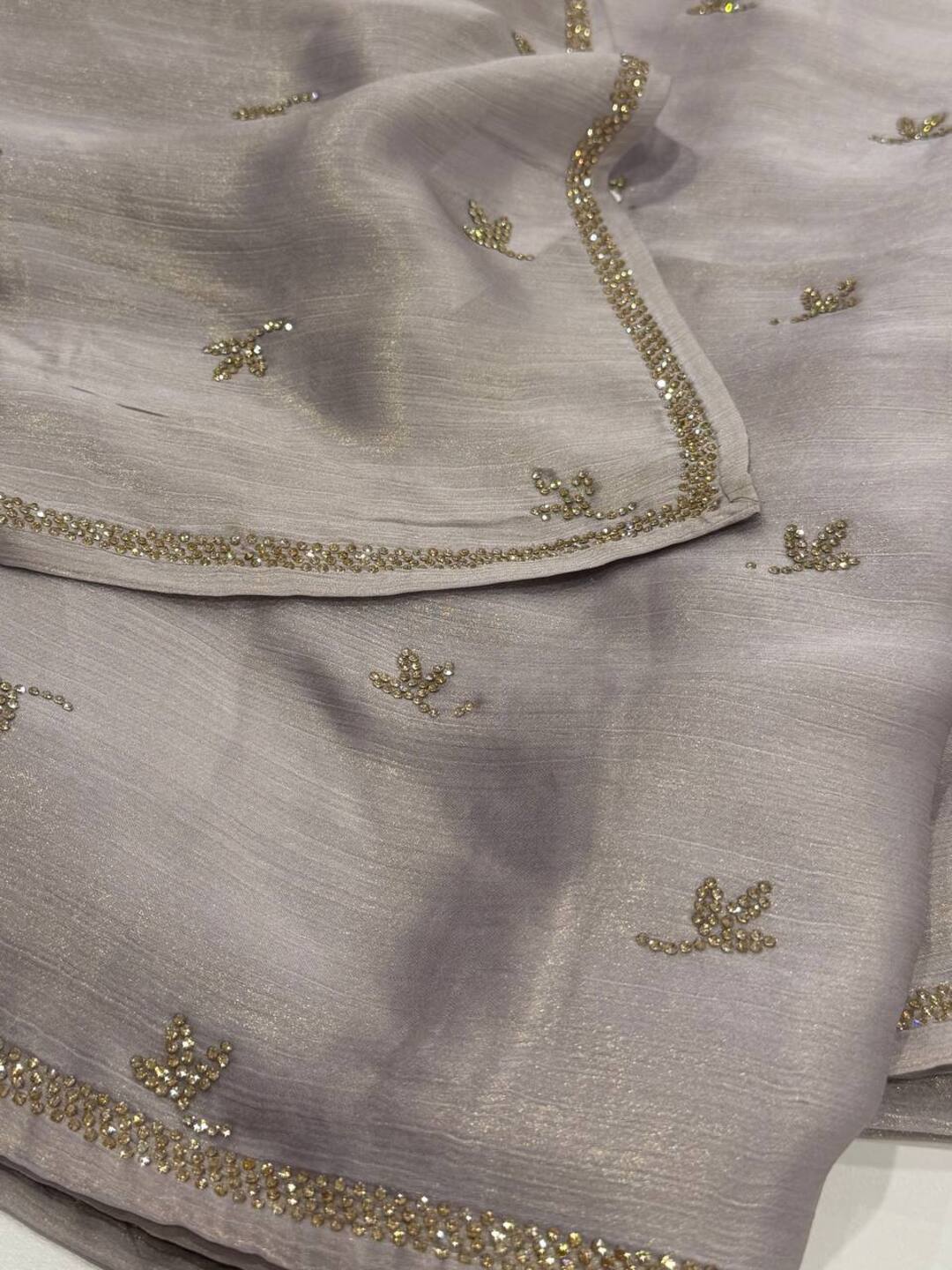 Lilac Georgette Saree