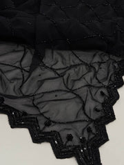 Black Sequinned Handwork Georgette Saree