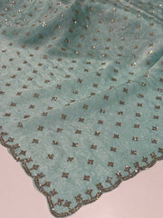Sky Blue Georgette Saree