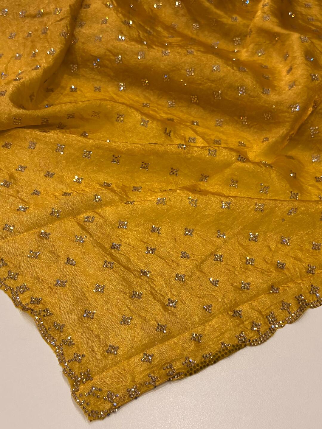 Golden Yellow Georgette Saree