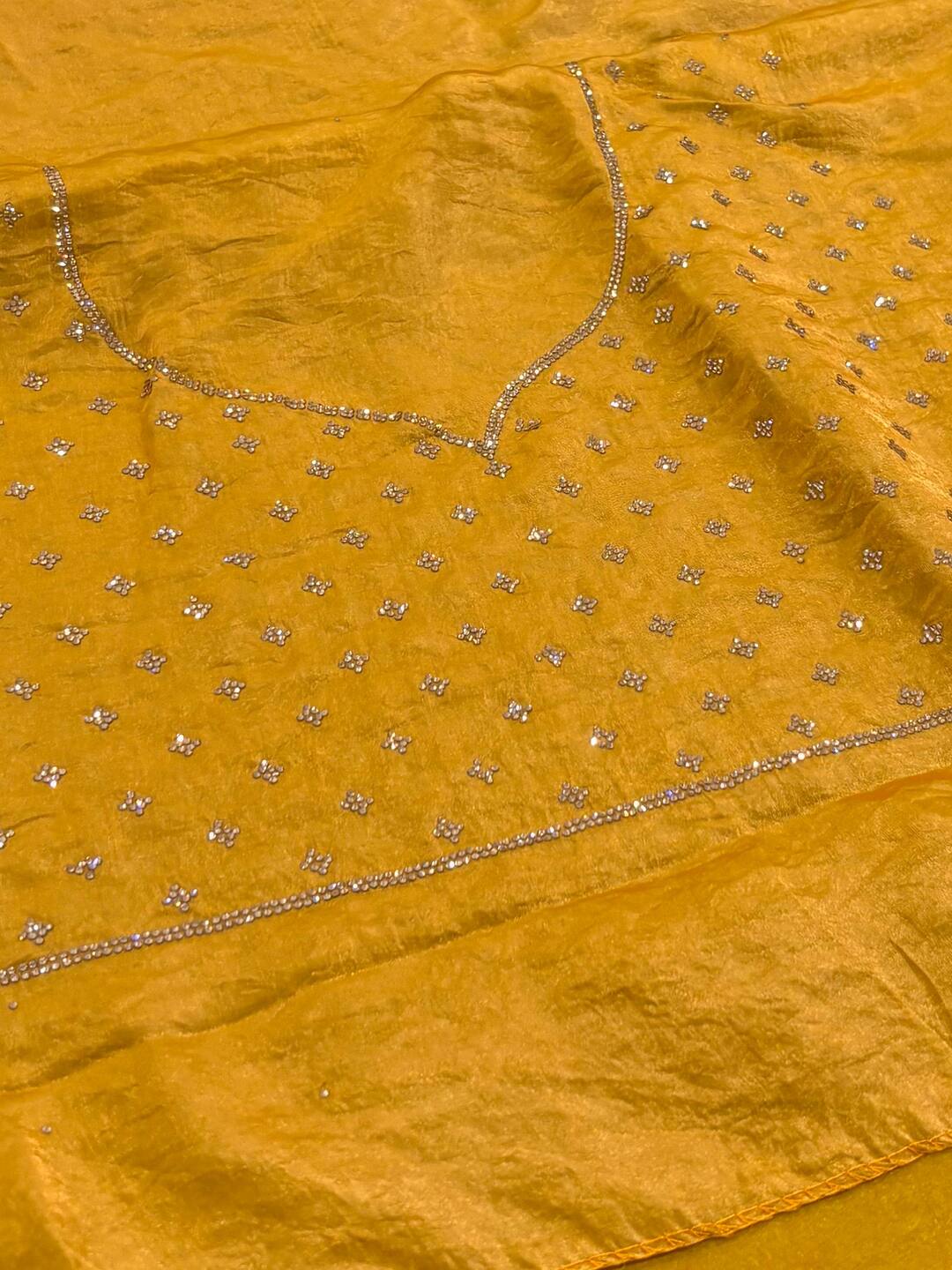 Golden Yellow Georgette Saree