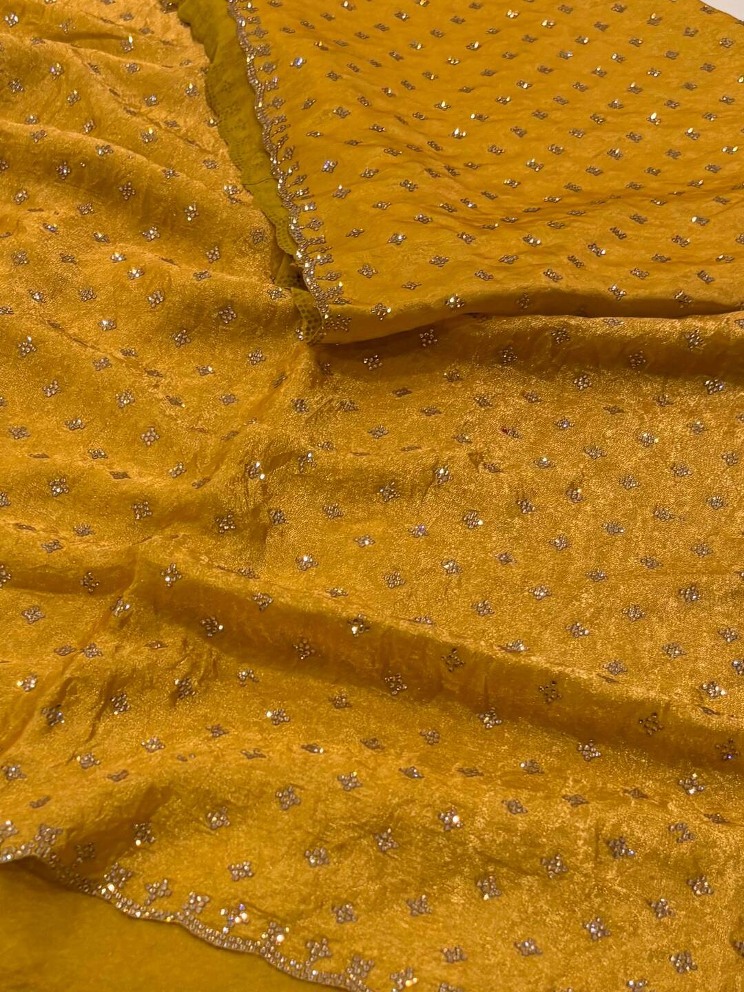 Golden Yellow Georgette Saree