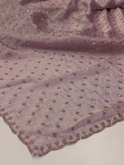 Lilac Purple Georgette Saree