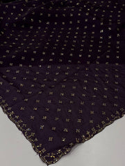 Dark Purple Georgette Saree