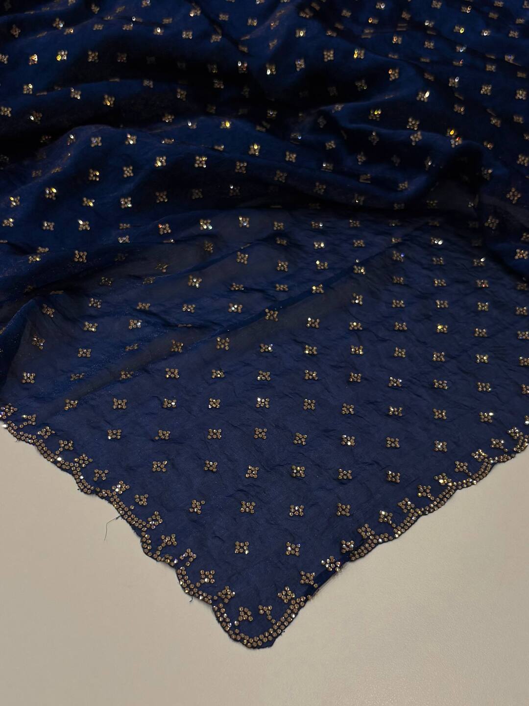 Teal Blue Georgette Saree