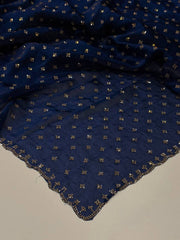Teal Blue Georgette Saree