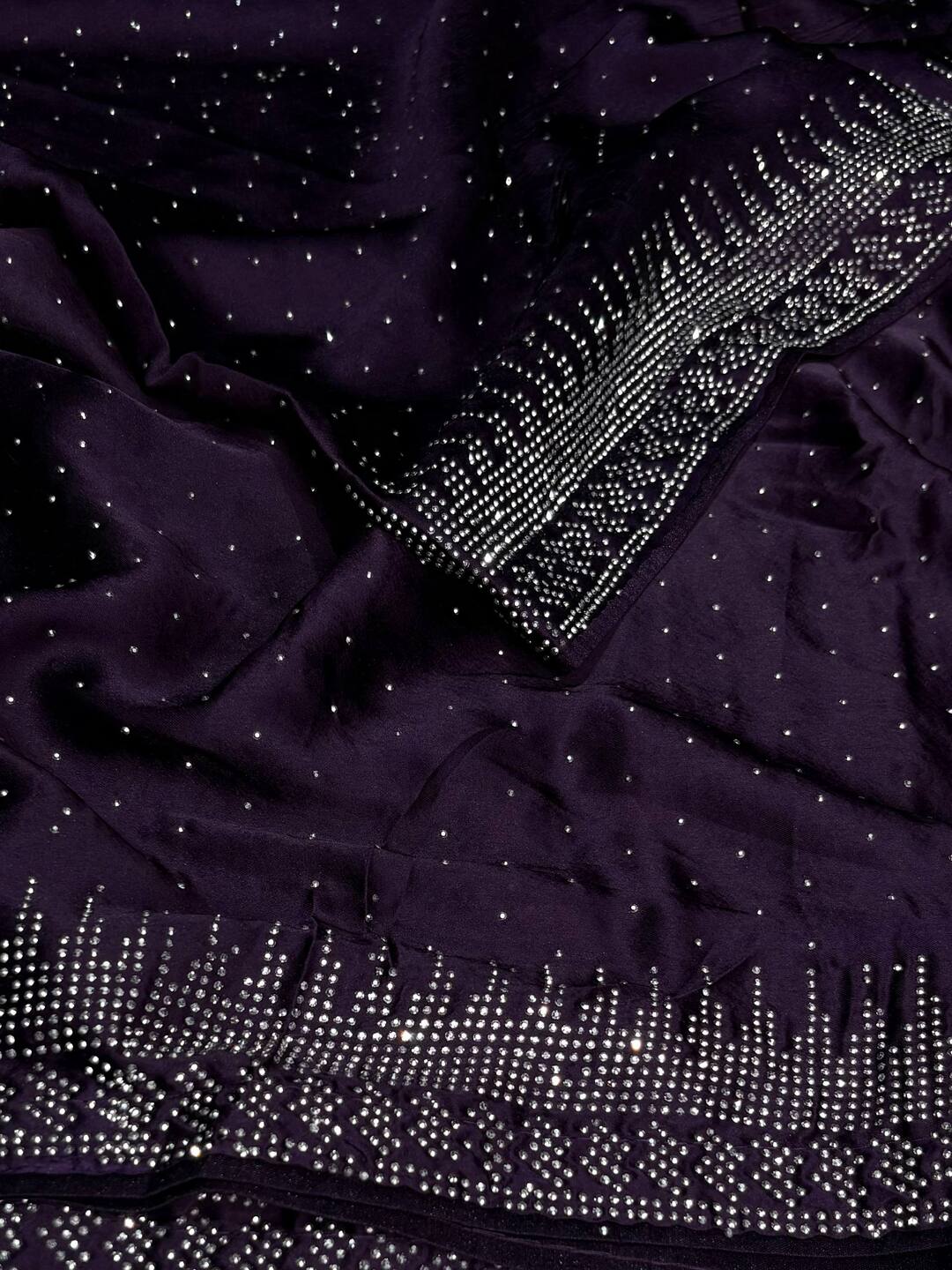 Dark Purple Georgette Silk Saree