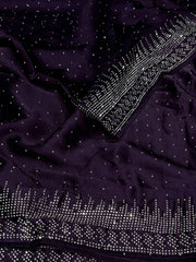 Dark Purple Georgette Silk Saree