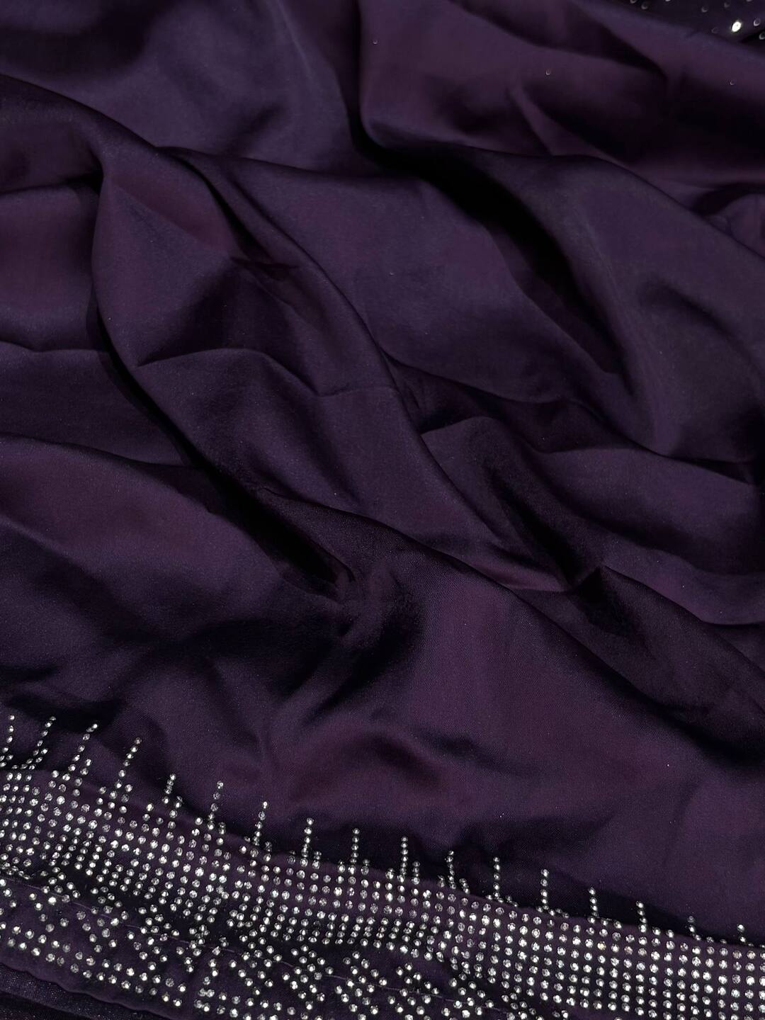 Dark Purple Georgette Silk Saree