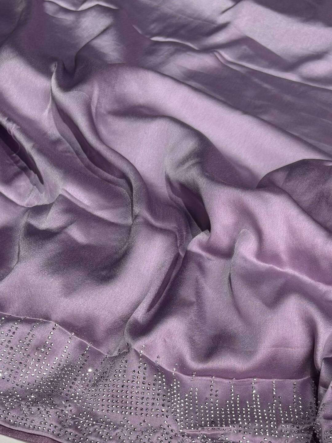 Lavender Purple Georgette Silk Saree