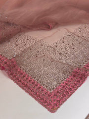 Dusty Pink Georgette Saree