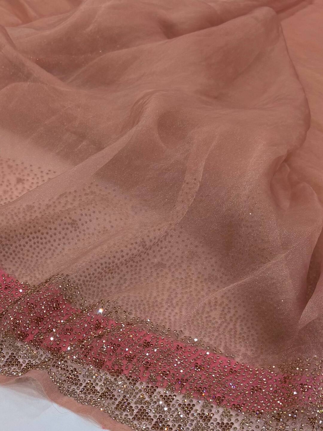 Dusty Pink Georgette Saree
