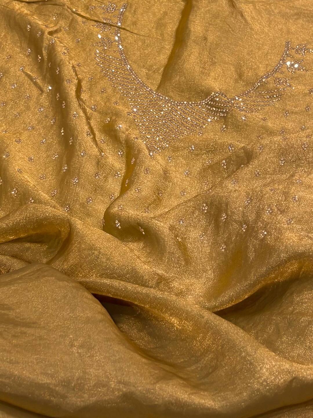 Golden Georgette Saree