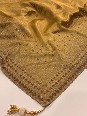 Golden Georgette Saree