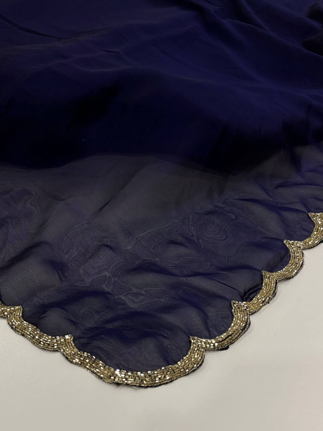 Dark Blue Georgette Saree