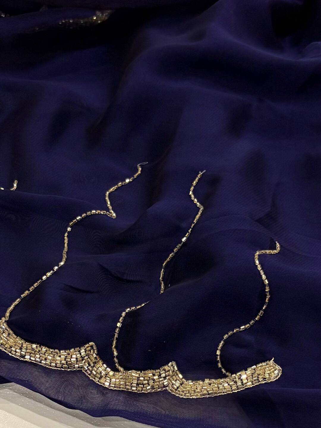 Dark Blue Georgette Saree