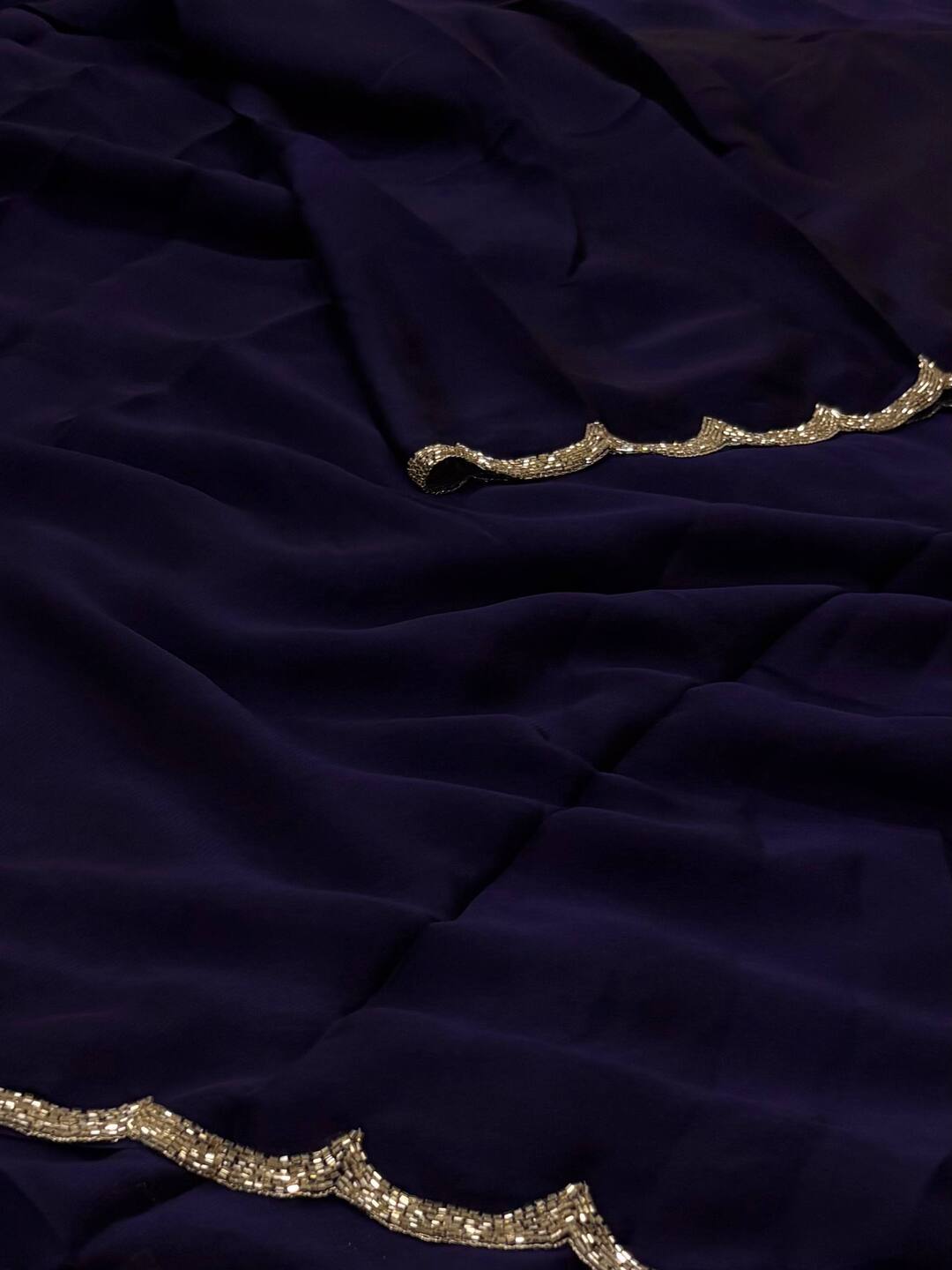 Dark Blue Georgette Saree