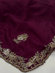 Wine Purple Georgette Saree