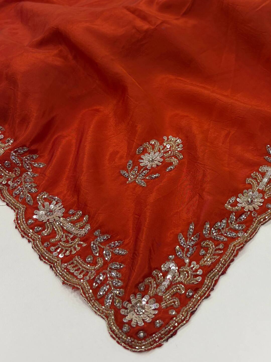 Orange Georgette Saree