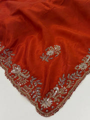 Orange Georgette Saree