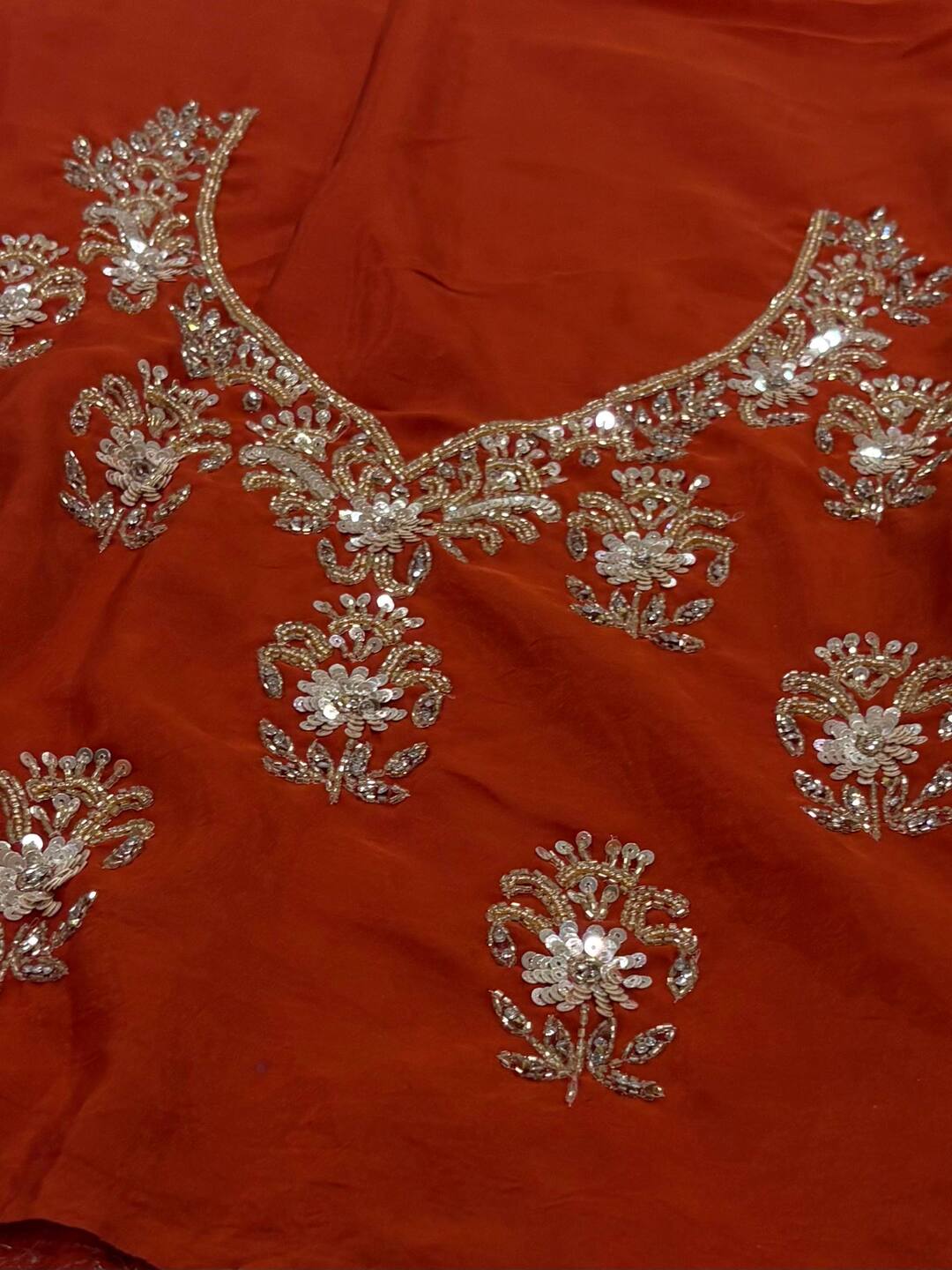 Orange Georgette Saree