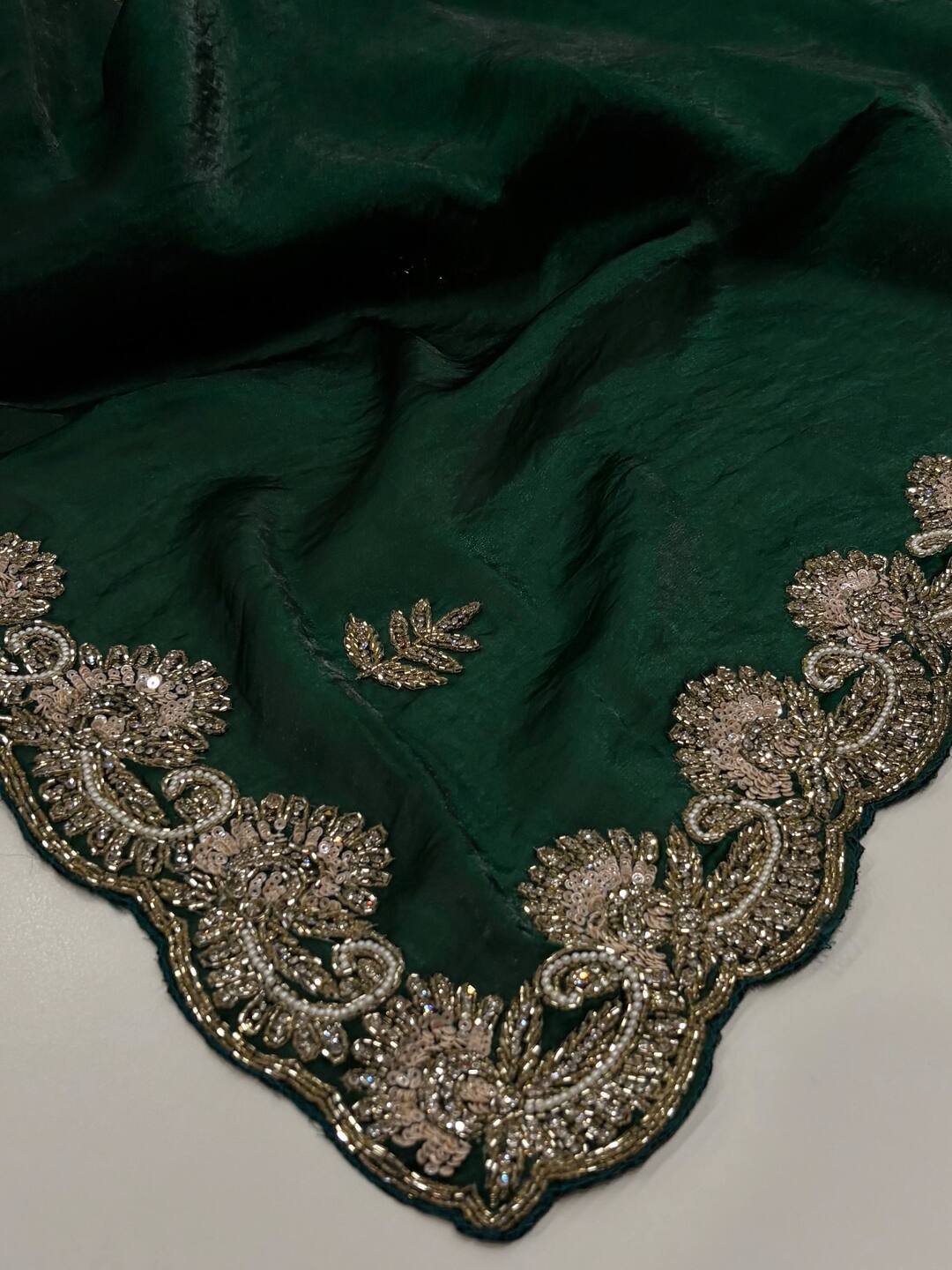 Emerald Green Georgette Saree