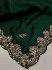 Emerald Green Georgette Saree