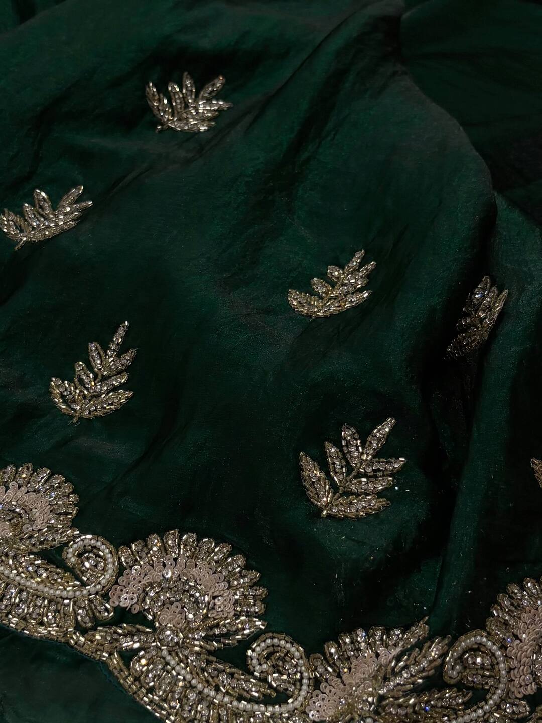 Emerald Green Georgette Saree