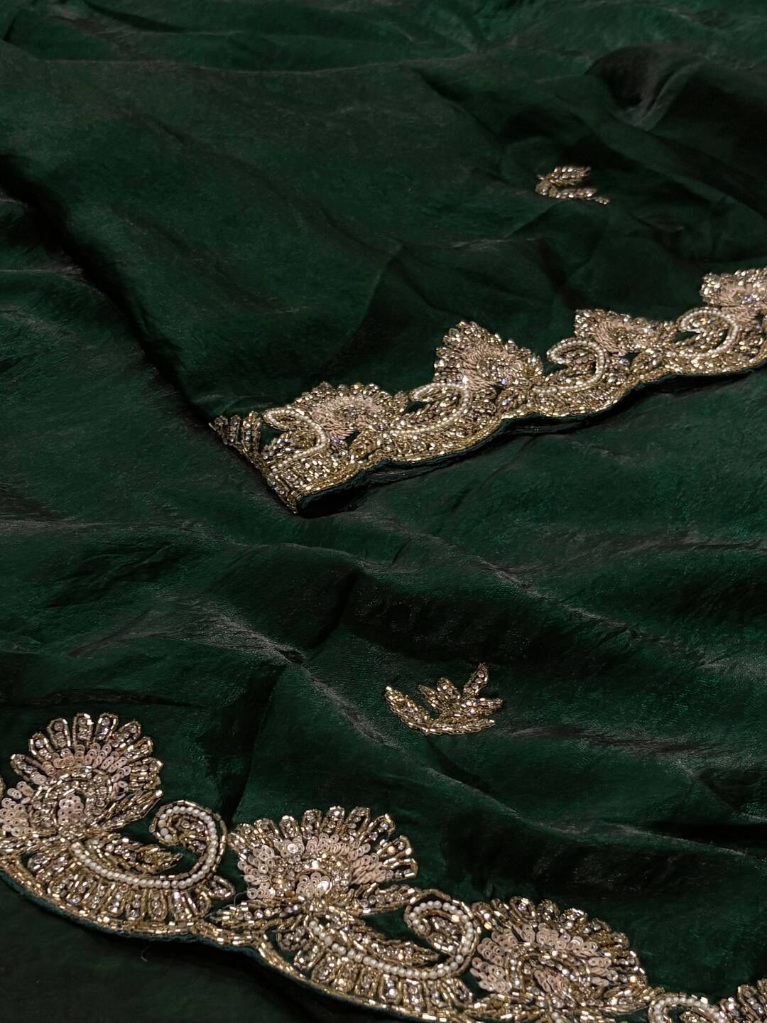 Emerald Green Georgette Saree