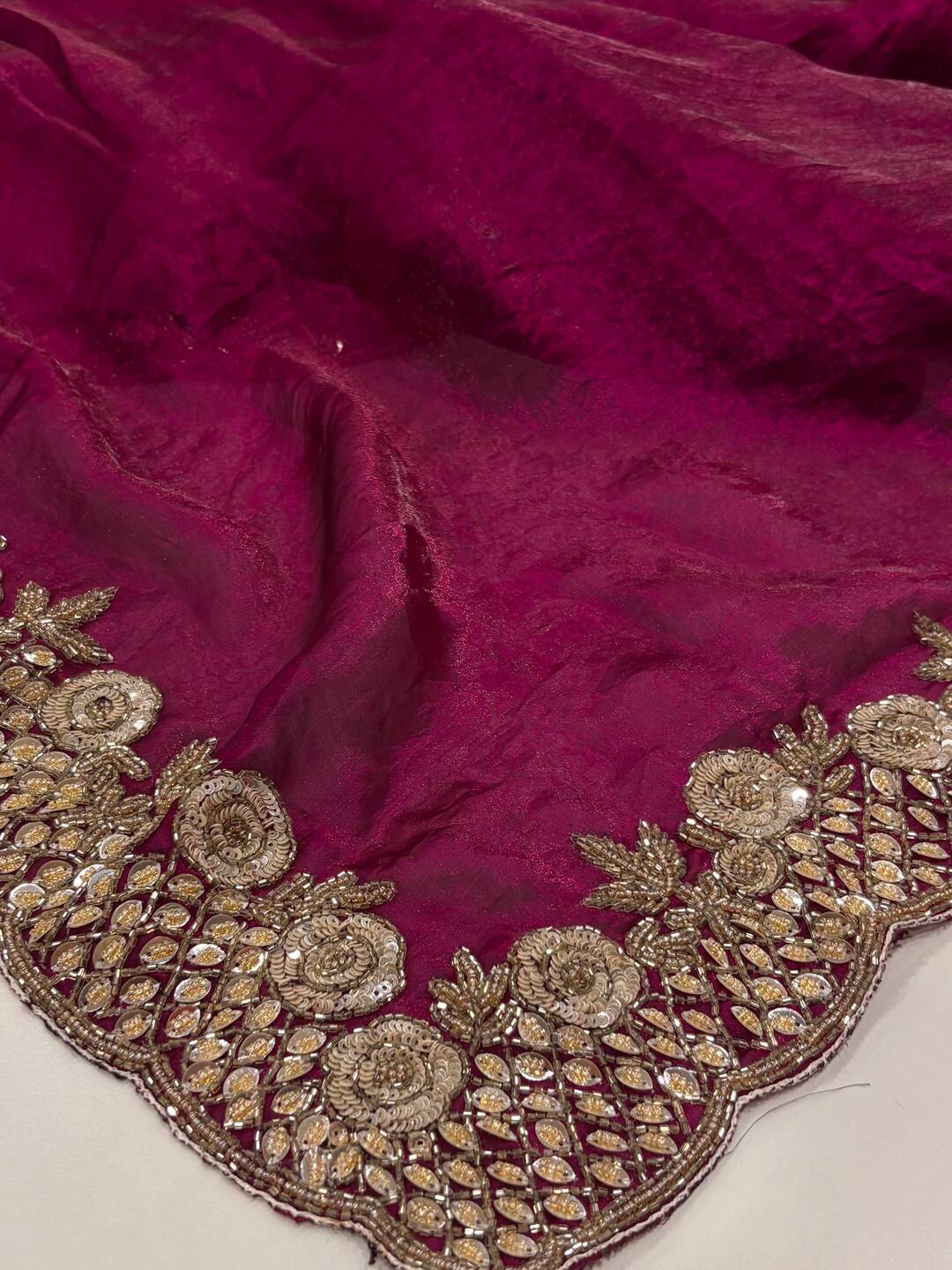 Wine Purple Georgette Saree